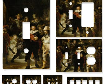 The Night Watch Light Switch Cover | Rembrandt Art Outlet Plate | Classic Baroque Wall Decor | Multi-Gang Switch Plate