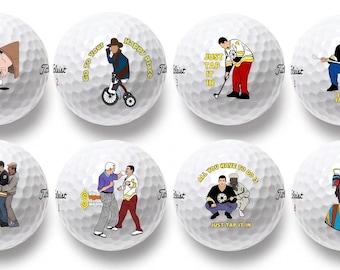 Funny Gilmore Refinished Pro V1 Golf Balls Set | Novelty Printed Golf Balls | Gift for Golfers, Dad, Coworkers | Happy