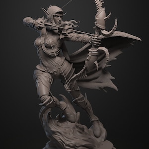 SYLVANAS WINDRUNNER WoW Figurine Model | Custom Size and Color | Gamer Gift | Warcraft | Statue 3D
