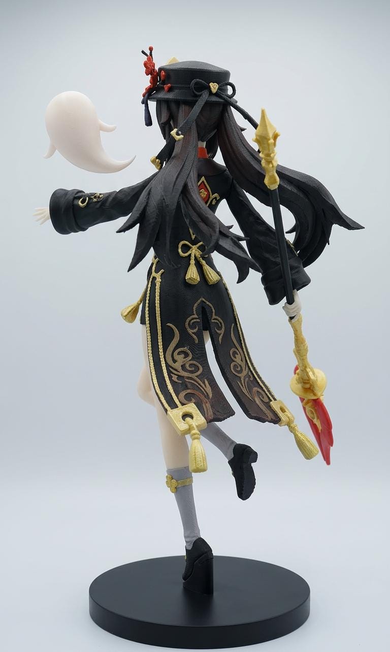 Pyro Fire Statue Hu Tao Figure | Genshin Impact Pyro Statue | Painted Display Model or ...