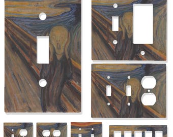 The Scream Light Switch Cover | Edvard Munch Art Outlet Plate | Iconic Expressionist Wall Decor | Multi-Gang Switch Plate