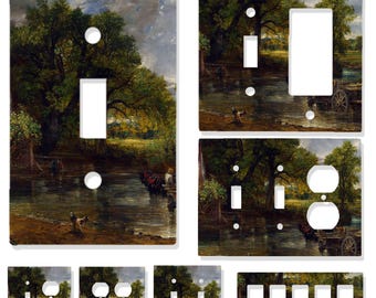 The Hay Wain Light Switch Cover | John Constable Art Outlet Plate | Classic Countryside Wall Decor | Multi-Gang Switch Plate
