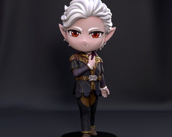 Chibi Astarion |  Model Figure | Fully Colored or DIY Unpainted | Custom Sizes and Color