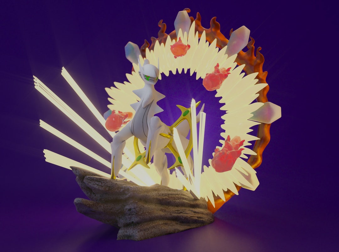 Arceus Legendary Statue Model Figurine Multiple Sizes Fully Colored or