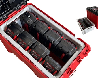 Milwaukee M18 Battery Rack: Packout Compact Tool Box, Holds 4 Batteries