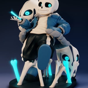 Sans | Skeleton Ghost Model Figure | Fully Colored or DIY Unpainted | Custom Sizes and Color