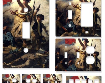 Liberty Leading the People Light Switch Cover | Delacroix Art Outlet Plate | Historic Wall Decor | Multi-Gang Switch Plate