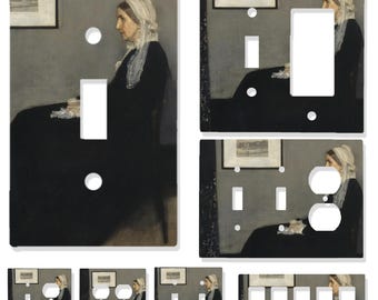 Whistler’s Mother Light Switch Cover | James McNeill Whistler Art Outlet Plate | Minimal Classic Wall Decor | Multi-Gang Switch Plate