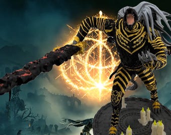 Maliketh Black Blade Figure | Elden Ring Boss Statue | Dark Fantasy Display Model | Painted or DIY Kit | Gamer Collector Gift