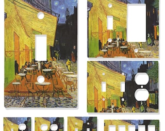 Cafe Terrace at Night Light Switch Cover | Van Gogh Art Outlet Plate | Night Cafe Wall Decor | Multi-Gang Switch Plate