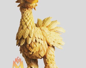 Figurine Chocobo De Final Fantasy - Finition Brillante - Style Origami Low Poly