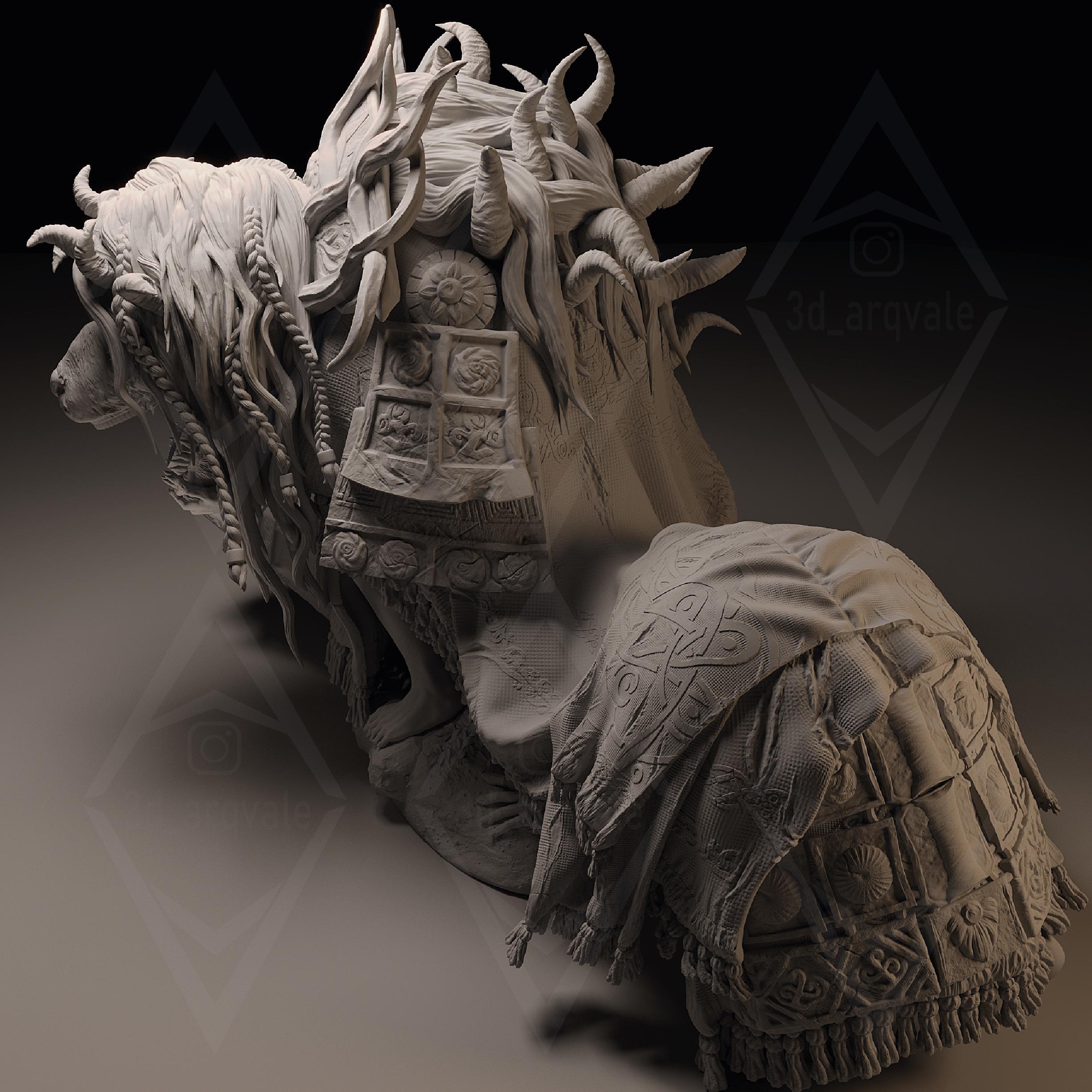 Divine Beast Dancing Lion Figurine Model | Custom Size and
