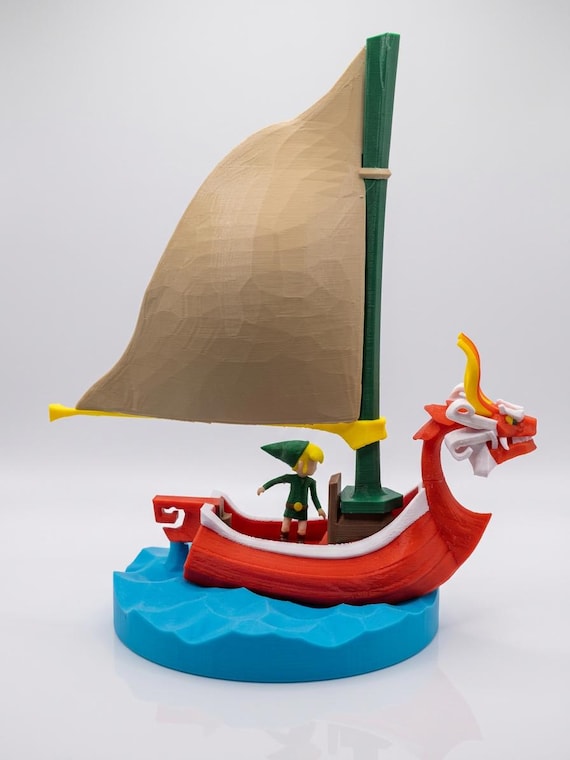 Wind Waker Boat Figurine: Red Lion Link Collectible With Wave