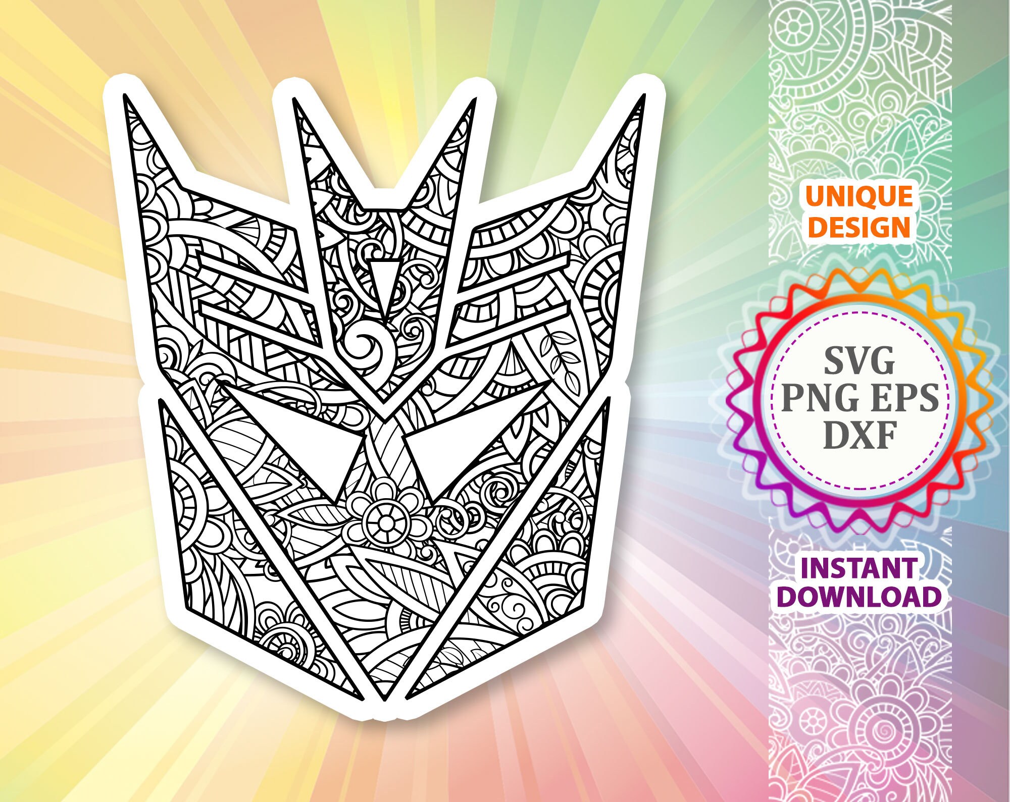 Megatron Svg Decepticon Logo Svg Transformers Mandala Svg - Etsy New Zealand