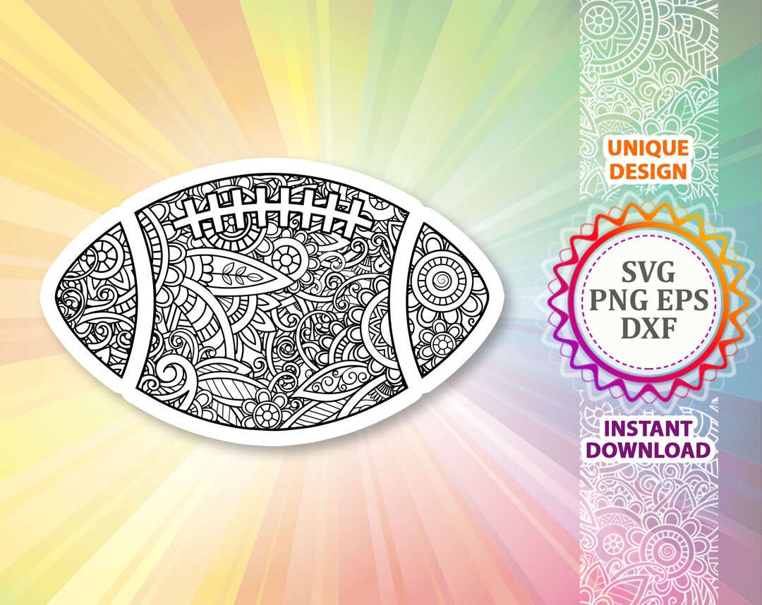 Football Svg Football Mandala Design Football Clipart Etsy