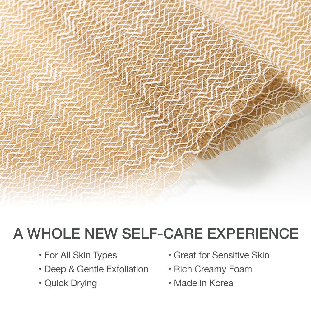 2 Pack Exfoliating Shower Towel Korean Mugwort Fabric Exfoliating