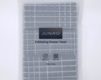 3 Pack - Exfoliating Shower Towel - Soft Blue 100% Nylon Fabric Exfoliating Washcloth for All Skin Types - Made in Korea