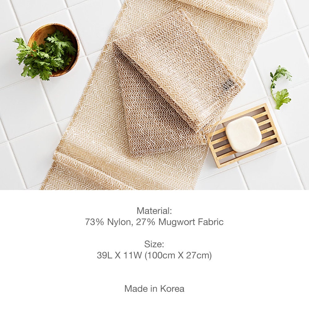 2 Pack Exfoliating Shower Towel Korean Mugwort Fabric Exfoliating