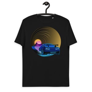 R34 GTR - Retro - Synthwave - Unisex Organic Cotton T-Shirt