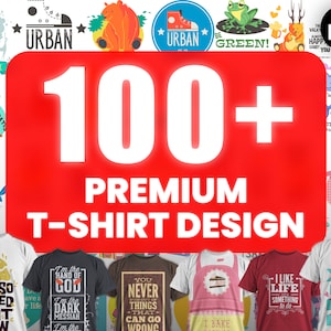 Mais de 100 designs de camisetas premium, impressão sob demanda, design de camisetas, camiseta, design de camisetas, pacote de design de camisetas, arquivo PNG, arquivo vetorial, download digital