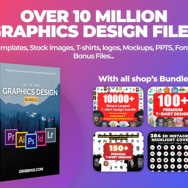 All In One Graphic Design Bundle, Fonts Bundle, Mockups, Templates Bundle, Stock Images, Presets, And Social Media Templates