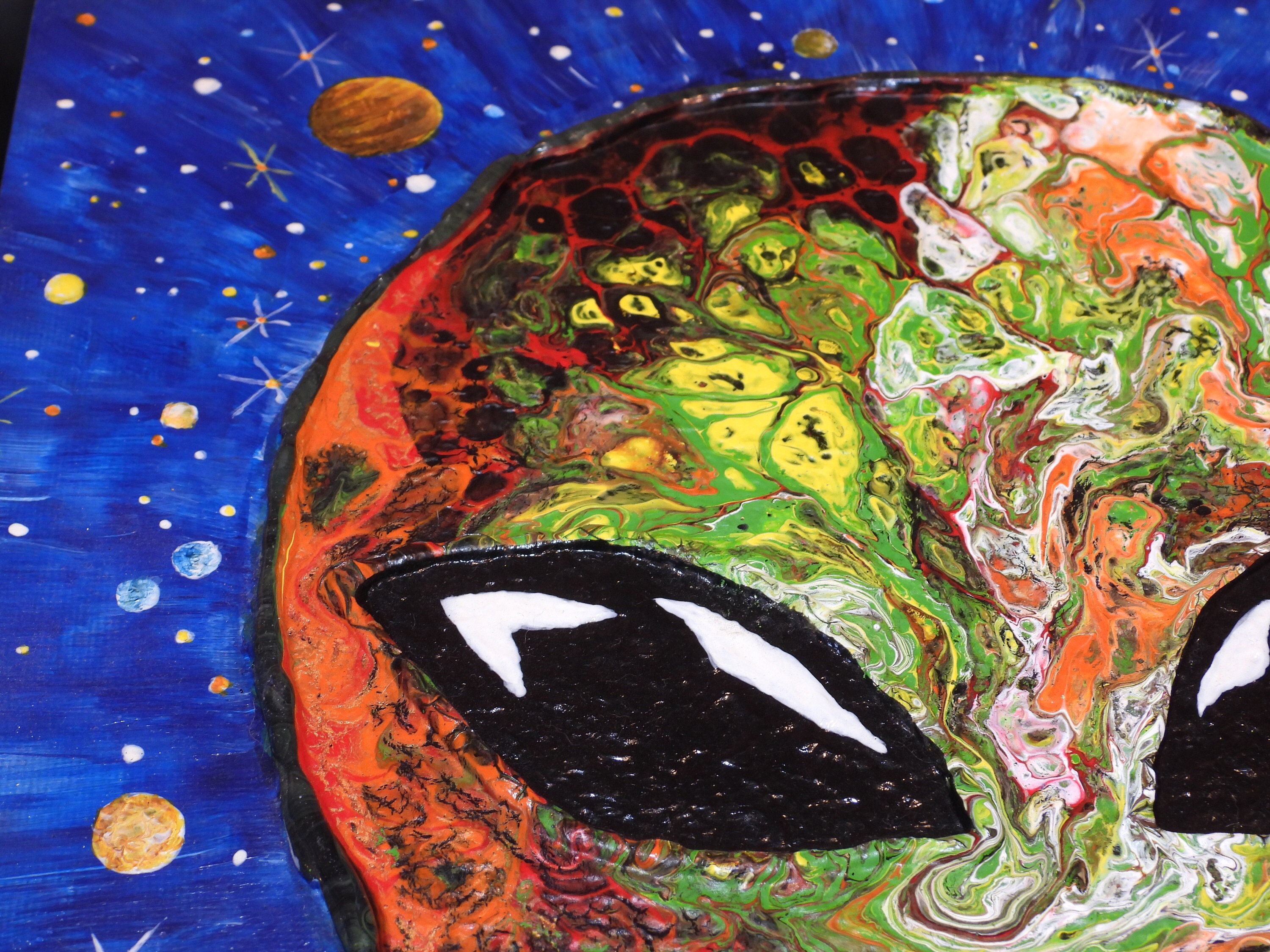 OOAK "chameleon Skin Alien" Acrylic on Canvas Board Painting ...