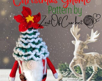 Patrón de ganchillo para gnomo navideño