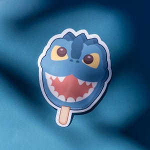 Godzilla Popsicle Sticker, Vinyl Sticker, Decal, Kawaii Sticker, Cute sticker, kaiju sticker