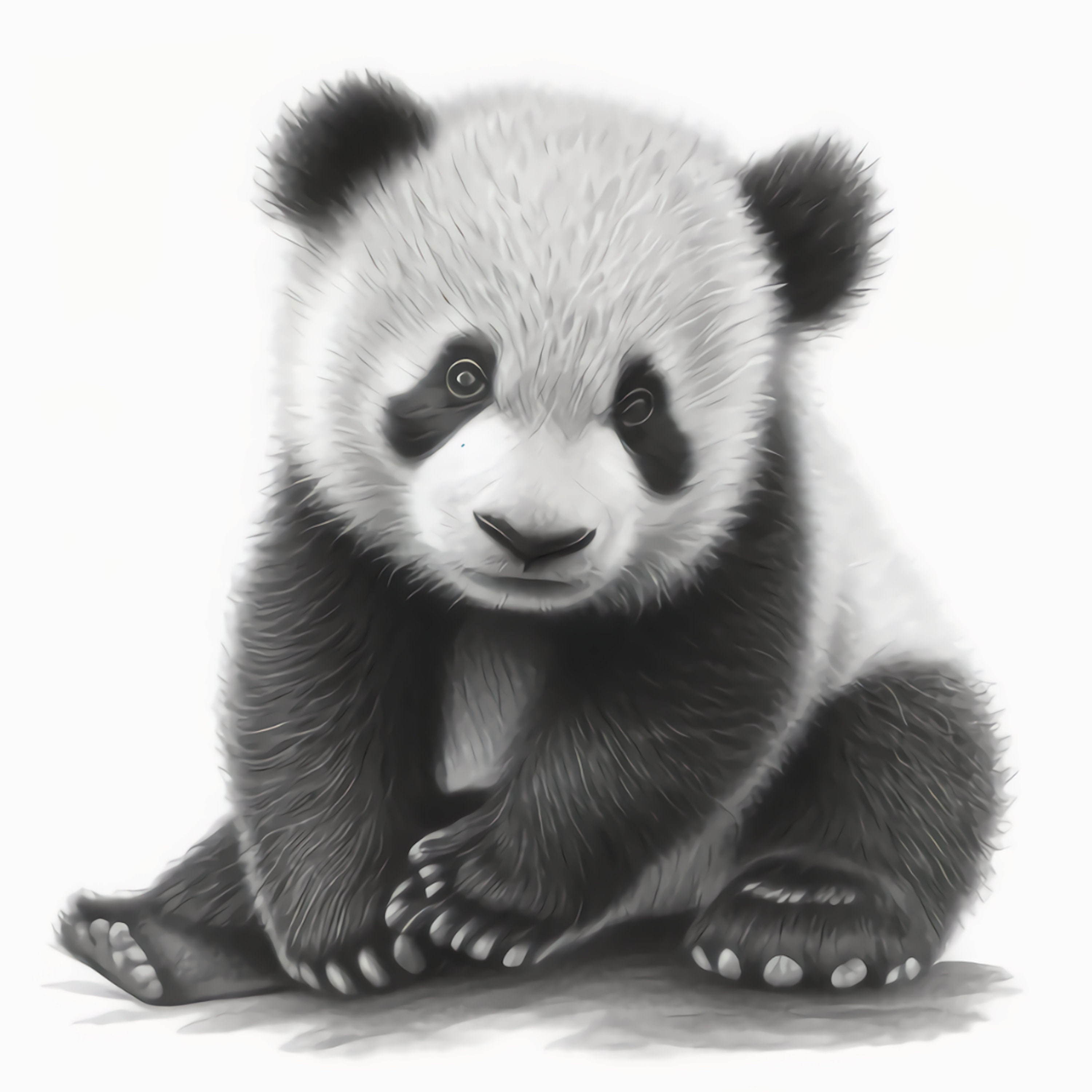 Baby Panda Pencil Drawing