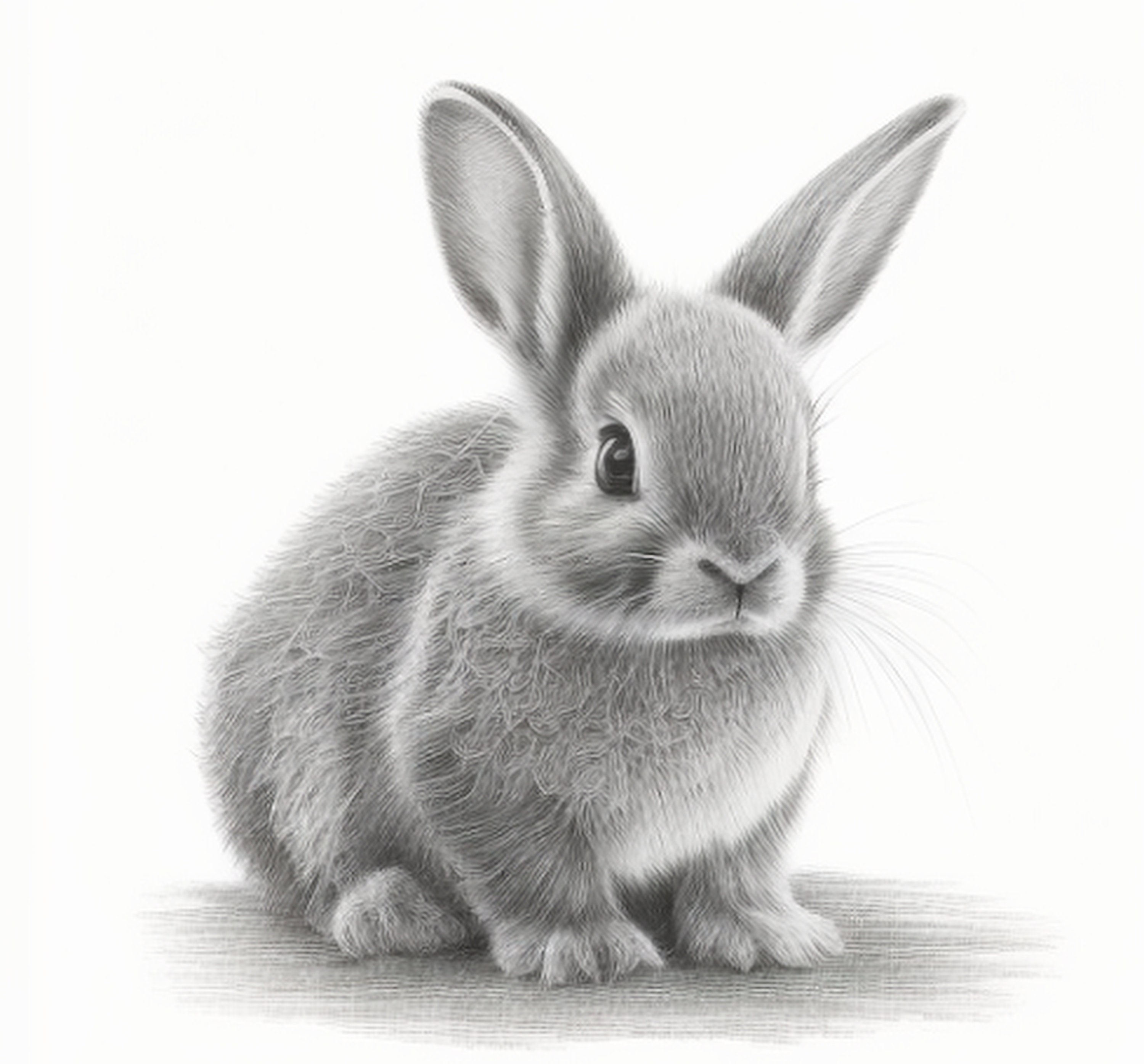 Cute Baby Rabbit Pencil Drawing Digital Download, Cute Animals, Digital  Prints, Animal Art, Digital Download - Etsy