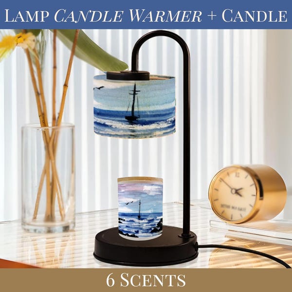 Candle Warmer Lamp For Nightstand Coastal Candle Scented Soy Wax Warmer Candle Lamp Housewarming Gift For Her Candle Gifting Idea For Mom