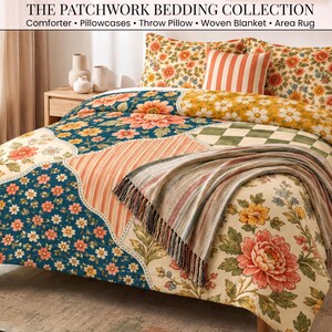 Microfiber Comforter Set Queen Bedding Printed Patchwork King Size Duvet Cover Twin Blanket Soft Fluffy Bedroom Coordinates Warm Gift Unique