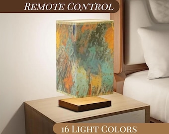 Table Lamp With Remote Control For Bedroom Watercolor Paint Splatter Lamp Small Desk Lamp For Office Wood Desk Lamp Lighting for Living Room