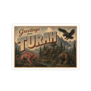 Shield of Sparrows Sticker - Greetings from Turah | vintage postcard landscape image 5