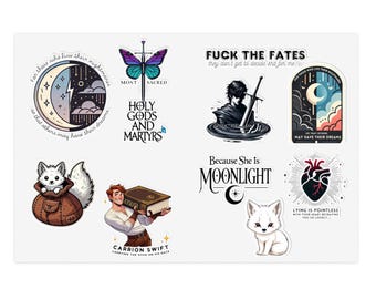Quicksilver Sticker Sheet | Kingfisher | Romantasy Book Callie Hart | Gifts for Book Lovers | Booktok Decals for Kindles | Bookish Merch