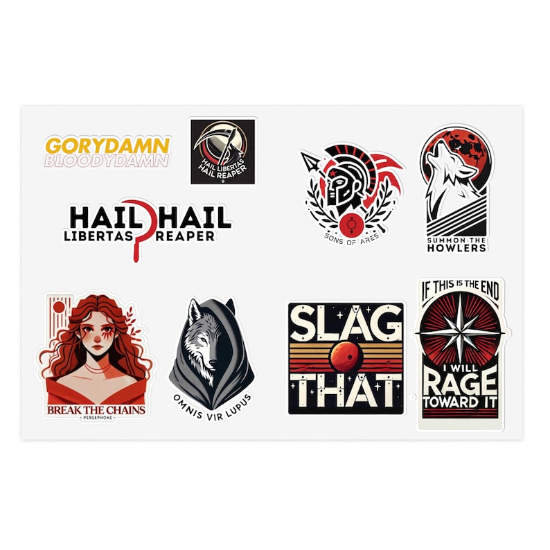 Red Rising Sticker Sheet: Science Fiction Book Lover Decals for Kindle or Journal, Fan Art Decor 画像 2