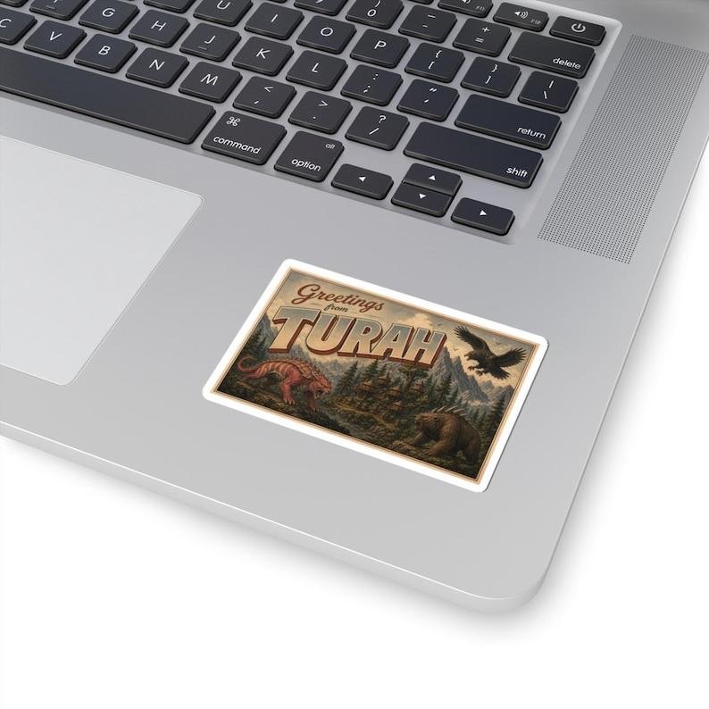 Shield of Sparrows Sticker - Greetings from Turah | vintage postcard landscape image 3