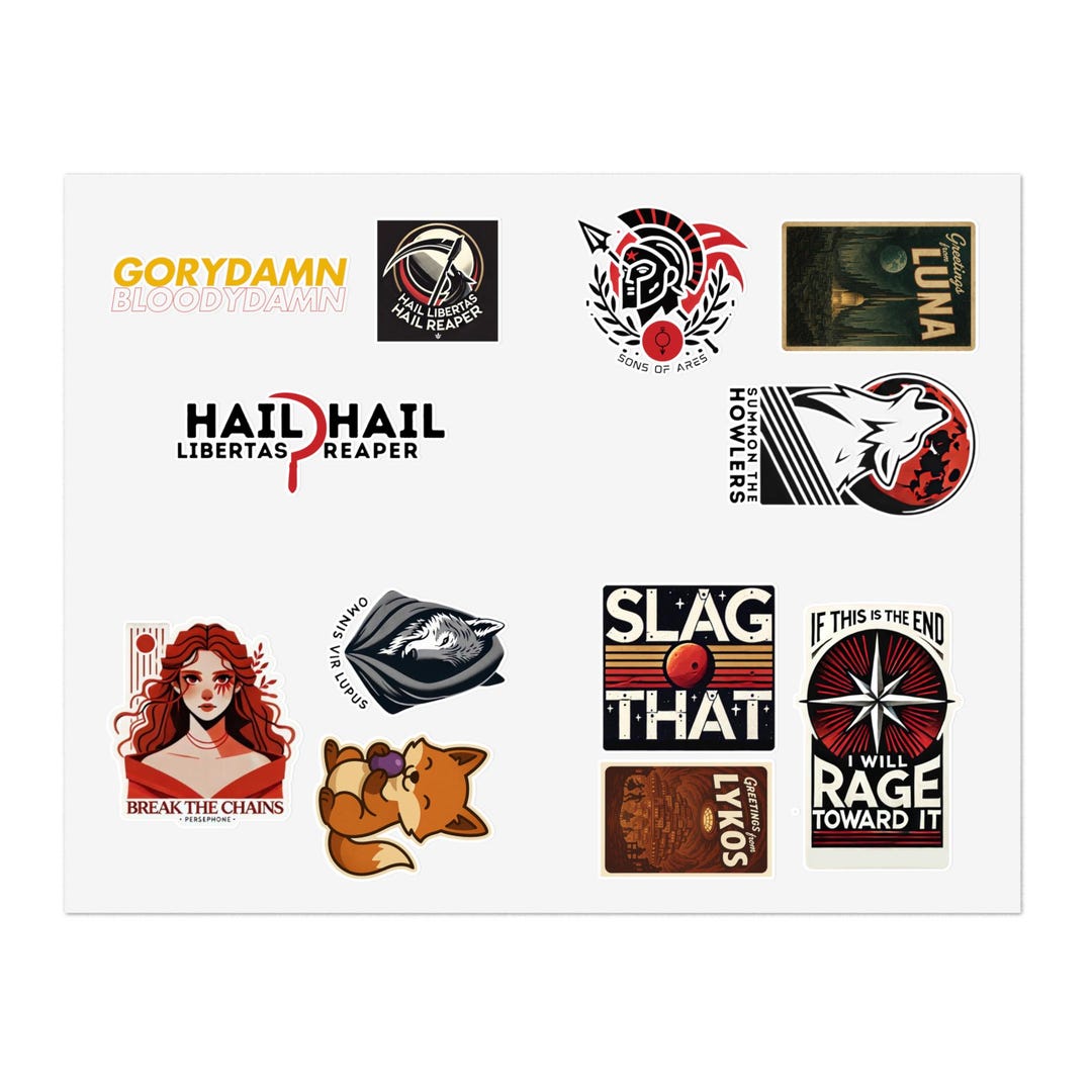 Red Rising Decal Red Rising Sticker Sheet: 12 Stickers, Gift for Science Fiction Book ...