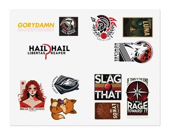 Red Rising Sticker Sheet: 12 Stickers, Gift for Science Fiction Book Fan, Decals for Kindle, Fan art laptop decor