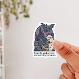 Der Ritter und die Motte Sticker - Sybil Gargoyle Zitat Schwerter und Rüstung sind nichts gegen Stein