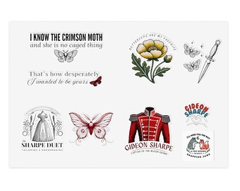 Crimson Moth Sticker Sheet | Heartless Hunter | Rebel Witch | Romantasy Book Merch | Gifts for Book Lovers | Booktok Decals for Kindles