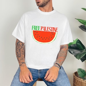 Free Palestine Charity Donation T-Shirt: Watermelon Pro-Palestine Tee
