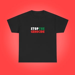Stop the Genocide T-Shirt: Free Palestine Unisex Cotton Activist Protest Tee