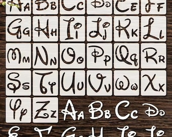 Alphabet Stencil, 26Pcs, Reusable PET Letter Template, Painting Wood Signs Journal Crafts Decor, DIY Scrapbooking Card Making Embellishments