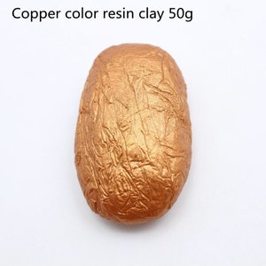 Argile en résine, boue métallique, 50 g/sac, couleur or/argent/blanc perle ultralégère, matériaux de poupée DIY, sculptures en poterie, fabrication de polymères copper