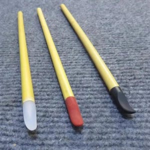 Aardewerk gebogen lederen pen, siliconen keramiek ambacht beeldhouwen paarse klei theepot maken DIY handvat binnenkant trimmen snijwerk polijsten gereedschap
