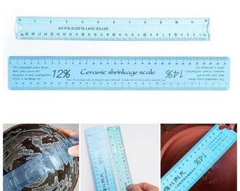 Règle de retrait pour poterie, 2 pièces, échelle souple en plastique, outils de mesure numériques standard, façonnage en céramique à faire soi-même, mesureur de dessin multifonctionnel