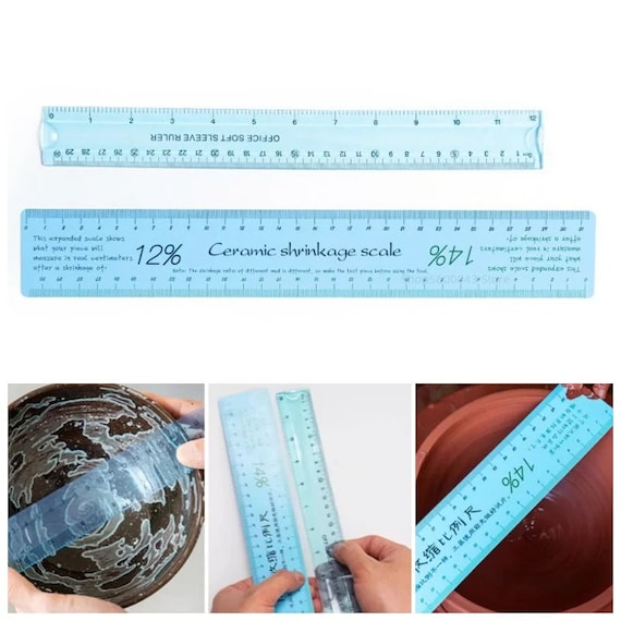 Pottery Shrinkage Ruler, 2Pcs, Plastic Soft Scale, Standard Numerical Measuring Tools, DIY Ceramic Shaping, Multifunctional Drawing Measurer
