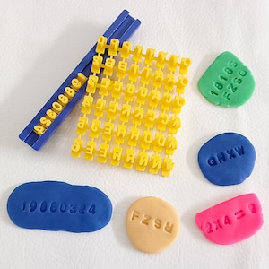Molde para estampar letras y números en arcilla, 2/8 piezas, plástico, molde para estampar, estampar letras del alfabeto, cortador de galletas, fabricación de formas de polímero, impresión DIY