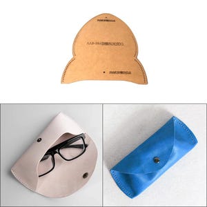Modello per custodia per occhiali, carta kraft, stencil per lavorazione della pelle, creazione di contenitori per occhiali, accessori per cucire la pelle, strumento da taglio fai da te